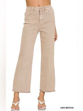 Zenana Outfitters Ash Mocha Wide Leg Jeans